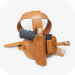 Tan Leather Drop Leg Holster with Magazine Pouch angled front view