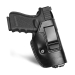 Black Leather IWB Holster – full grain leather concealed carry holster with steel belt clip