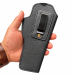 Black leather IWB holster front view showing slim full length profile