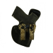 Black Leather IWB Holster With Dual Python Straps – side view showing dual snap belt loops and reinforced mouth