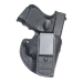 Black Leather IWB Split Decision Holster – front angle – slim profile with steel clip
