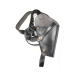 Black leather shoulder holster worn on mannequin, showing cross-body carry position with integrated shell loops on shoulder strap for balanced weight distribution