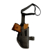 Black nylon ankle holster for compact pistol with adjustable calf strap