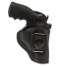 Black soft leather IWB hunting holster front view with clip attachment