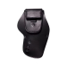 Black Leather Deep Carry IWB Holster – front view showing steel clip and contoured leather body
