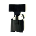 Black nylon ankle holster front view with retention strap and padded wrap design