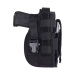 Black Nylon MOLLE Hunting Holster side view with attached mag pouch and right hand draw design