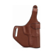 Brown Leather Cross Draw Holster – front angle view – forward cant OWB design