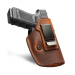 Brown Leather IWB Holster – full grain leather concealed carry holster with steel belt clip