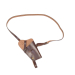Brown leather military shoulder holster laid flat showing full strap layout
