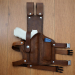 Brown Leather Tactical Drop Leg Holster with Magazine Holder flat lay view