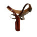 Brown premium leather vertical shoulder carry holster with adjustable harness