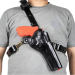 Black Leather Chest Holster with Thumb Break