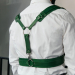 Genuine Leather Y-Harness for Men – Green Chest Strap with Buckles, Clubwear, Halloween Costume & Valentine’s Gift
