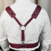 Genuine Leather Y-Harness for Men – Burgundy Chest Harness with Buckles, Clubwear, Brutal Style, Valentine’s Gift & Halloween Costume