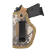 Green Digital Camouflage Nylon IWB OWB Holner front view with metal clip and retention strap
