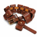 Handmade Brown Leather Utility Pouch Belt with 10 Pockets