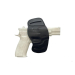 Leather OWB split loop pancake holster molded for handgun with open top design