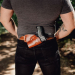 Handcrafted Small of the Back (SOB) Brown Leather Gun Holster - Custom Molded Full-Grain Leather Holster