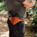 Handcrafted Open-Top OWB Brown Leather Gun Holster - Custom Molded Full-Grain Leather Holster