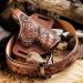 Exclusive Floral Hand-Carved Leather Gun Holster – OWB Western Holster for Perfect Fit and Security with Reinforced Steel Thumb Break