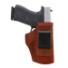 Leather IWB Holster With Neutral Cant in natural finish main view with belt clip