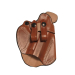 Leather IWB hunting holster front view with molded body and retention screw
