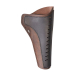 Leather Revolver Hip Holster front view with smooth stitched body and fixed belt loop