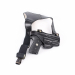 Leather Shoulder Holster With Thumb Break – multicolor leather shoulder rig with black harness and black molded holster body