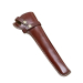 Leather Target Revolver Holster full view with long body and strap retention