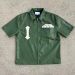 Men’s PU Leather Zip‑Up T‑Shirt