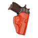 Brown leather minimalist belt holster open top molded design for OWB carry