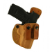 Natural Leather IWB Holster With Dual Mag Carrier – front view – integrated double magazine pouch
