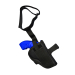 Black nylon ankle holster with wraparound ankle strap and calf support