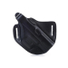 Handcrafted Cross-Draw Black Leather Gun Holster - Custom Molded OWB Holster for Perfect Fit and Security with Reinforced Steel Thumb Break