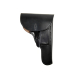 Spanish service pattern leather holster front view showing full flap and structured profile