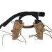 Tan Western Leather Double Revolver Holster Belt with Ammo Loops – angled product view – dual holsters attached to wide Western belt