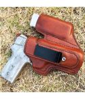 Brown IWB Leather Holster w/ Mag Pouch (Clip)