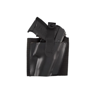 Black Leather Ankle Holster For Glock 43X Tan Plain