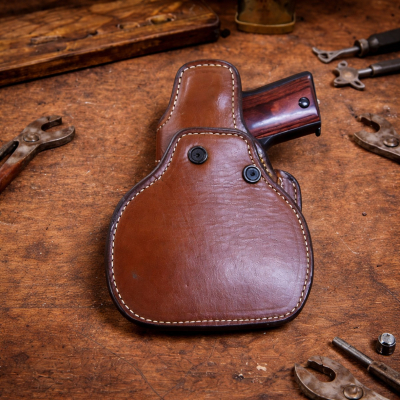 Azula All Leather OWB Paddle Concealment Brown Holster 