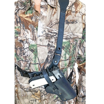 Black Leather Sportsman Chest Holster