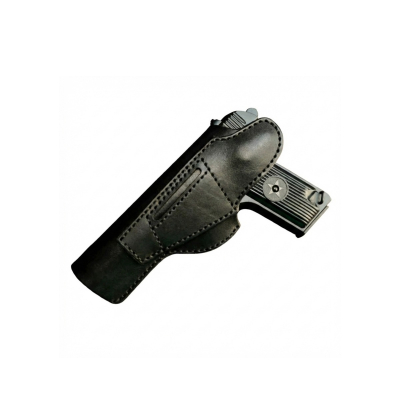 Black Leather Concealed Carry Belt Holster With Clip