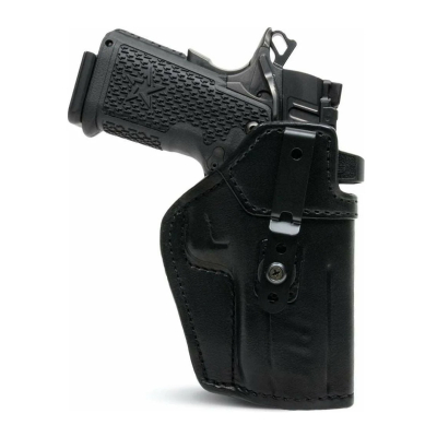Black Leather IWB Holster With Metal Clip