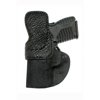 Black Leather IWB Holster With Shark Trim