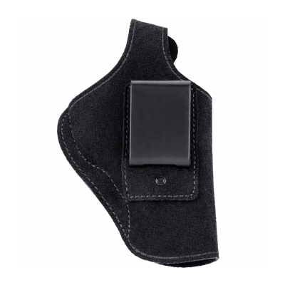 Black Leather IWB Holster with thumb break front profile