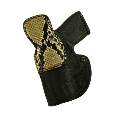 Black Leather IWB Holster With Dual Python Straps