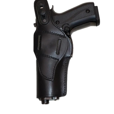 Black Leather IWB OWB Hybrid Clip Holster