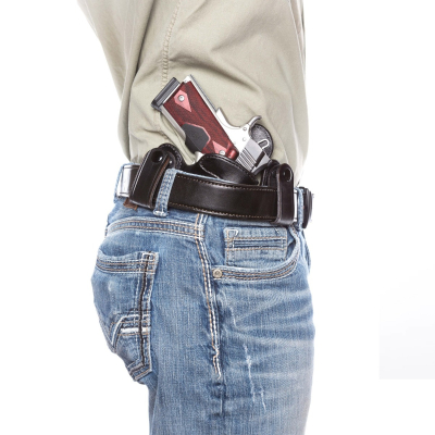 Black Leather IWB Snap Loops Holsters