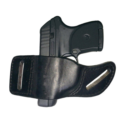 Black Leather OWB Belt Slide Holster