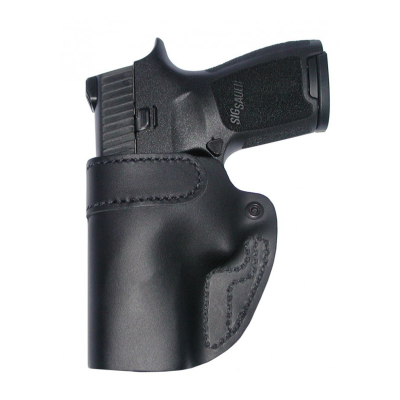 Black Leather Tuckable IWB Holster With Steel Clip